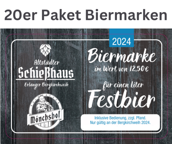 20er Paket Altstädter Schießhaus Biermarken 2024